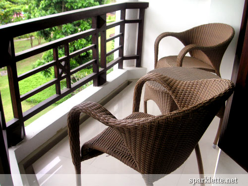 Our balcony at Bintan Lagoon Resort