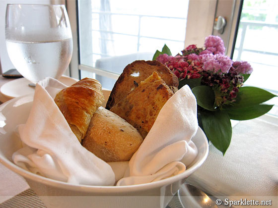 Bread basket from Boathouse Sunday brunch, The Fullerton Waterboat House, Singapore