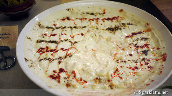 Aloo boondi raita (mixed yoghurt)