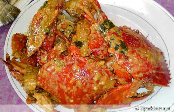 Salted egg crabs from Jade Garden Seafood Restaurant in Pengerang, Malaysia