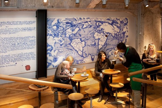 Starbucks bank concept store in Amsterdam