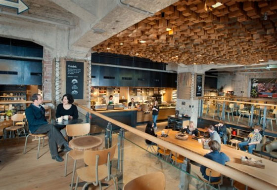 Starbucks bank concept store in Amsterdam