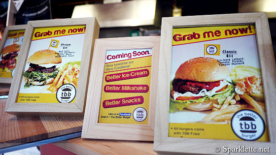 The Better Burger menu, Singapore